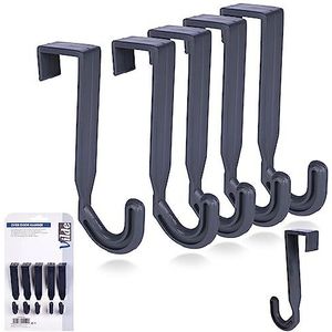 Vilde Metalen haken, deurhaken, deurhangers, kledinghaken, handdoekhouder, radiatorhaken, haken, houder, grijs, set van 5