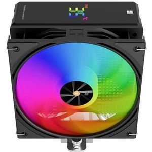 TR-Thermalright Assassin X 120 digitale ARGB zwarte CPU-koeler, 4 x 6 mm warmtebuis, 120 mm PWM-ventilator, 2000 tpm, digitaal display board, top cover, voor AM5/AM4, Intel lga1851/1700, zwart