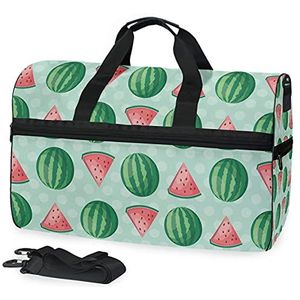 Sport Zwemmen Gymtas met Schoenen Tropisch Groen Watermeloen Compartiment Weekender Duffel Reistassen Handtas voor Vrouwen Meisjes Mannen