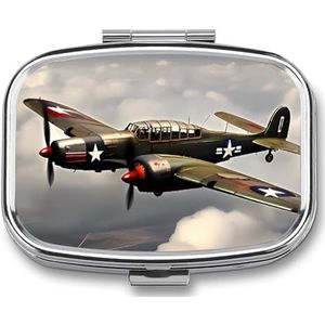 Wereldoorlog 2 vliegtuigen vliegtuig pillendoos pillendoosje schattige pillenorganisator pilhouder medicijnpillenorganisator pillencontainer dagelijkse pillenorganizer kleine pillendoos pillendoosje