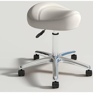JAVPTAV Zadelstoel, zadelkruk rollende draai, in hoogte verstelbaar met wielen, robuuste ergonomische stoel voor laboratorium, kliniek, tandarts, salon, massage, kantoor en thuiskeuken (D)