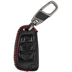 Autosleutel beschermhoes Voor A2 A3 A4 A6 A6L A8 TT RS S1 Q5 Q7 A1 Q3 Voor Quattro 3 Knoppen Flip Key Fob Shell Afstandsbediening Autosleutel Case Cover Houder PU Leer Sleutel Shell