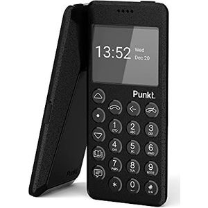 Punkt. MP02 New Generation, 4G LTE Minimalistische Mobiele Telefoon, Feature Phone met Toetsen, Nano SIM, 2.0 inch, Simlockvrij, Multiband - Zwart…