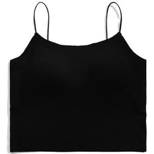 ZEKATOP Traceless en mooi rugbeha-ondergoed for dames zonder stalen ring en borstkussen als basis, gecombineerd met een hemdje (Color : B, Size : M)