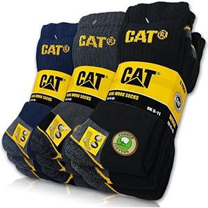 CAT® Real Work Socks voor dames en heren, werksokken business, 9 paar sokken, kousen maat, grote keuze, 35-50, kleurenmix, 9 paar, 39-42 EU