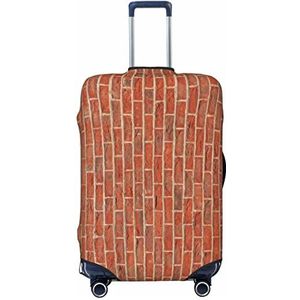 CARRDKDK Lommerrijke herenhuizen bedrukte kofferhoes, bagagebeschermer kofferhoes, individuele bagagehoezen met hoge elasticiteit (S, M, L, XL), Rode baksteen muur textuur, S(26''H x 19''W)
