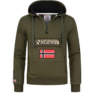 GYMCLASS MEN - Men's Kangaroo Pocket Hoodie - Mannen Logo Hoodie Sweater Hoody Jacket - lange mouwen warme Hoody Sweater - regelmatig Sport Hoodie (KHAKI XXL)