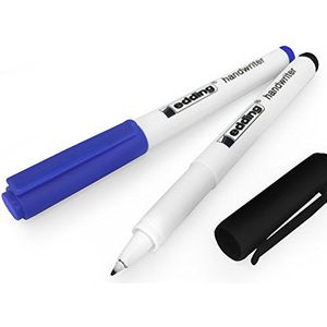 Edding Handwriter Handschrift Pen - Zwart en Blauw Inkt - 0.6mm - Pack van 2