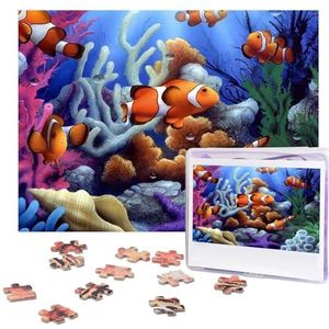 Cartoon clown vis puzzels 500 stukjes gepersonaliseerde legpuzzels foto's puzzel voor familie foto puzzel voor volwassenen bruiloft verjaardag (51,8 cm x 38 cm)