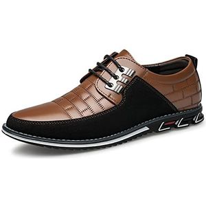 Men's Dress Shoes Wide Width, Comfort Dress Sneakers Men Fashion Business Casual Oxford Shoes Soft Loafers Derby Shoe For Office Working Driving Walking (Color : Brown-A, Size : EU 46)