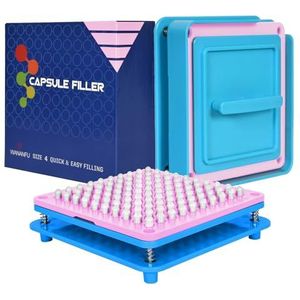 Wananfu Capsule vulmachine maat 4 met gedetailleerde instructies, 100 gaten, gebruik met gelatine of vegetarische lege capsules maat 4