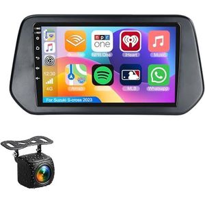 Android 14.0 2 Din Autoradio 9"" Touchscreen Auto Stereo voor Suzuki S-cross 2023 met Draadloze Carplay Android Auto GPS navigatie AHD Omgekeerd beeld Stuurwielbediening(S-3(4G+32G))
