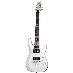 Schecter C-7 DELUXE Satin White 7-String Solid-Body elektrische gitaar, Satijn Wit