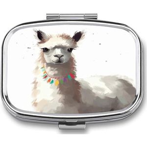 Llama Pillendoos Pil Organizer Pil Case 2 Compartiment Geneeskunde Pil Organizer Kleine Pil Case Pil Container Pillenhouder Leuke Pillendoos Mini Pillendoosje
