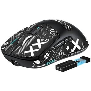 VGN GAMEPOWER X3PRO 49g SUPERLIGHT Draadloze Gaming Mouse, 4K/8K Pollingsnelheid, 26,000DPI Lichtgewicht Muis, PixArt PAW3395, Programmeerbare, Bluetooth/2.4G/Bedrade, Mouse Grip Tape, PC/Mac, Zwart