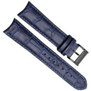 INSTR 20 mm horlogeband van echt rundleer voor Citizen-polsband Curve-einde bruine banden (Color : Blue Black, Size : 20mm)