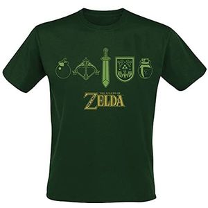 The Legend of Zelda Quest Essentials T-shirt voor heren, korte mouwen, groen, regular/standaard pasvorm