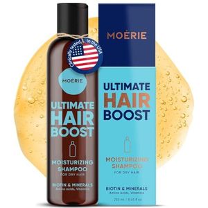 Moérie Premium haargroei-shampoo voor langer en dichter haar, volume voor veganistisch haar, zonder parabenen of siliconen voor alle haren, hydraterende anti-haaruitval-shampoo voor dames en heren
