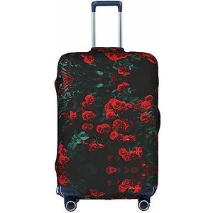 Rode en zwarte roos elastische trekstang reiskoffer beschermer,Uniek ontworpen handbagagehoes bescherming