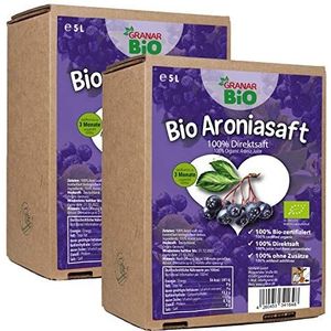 Bio Aronia direct sap, 100% aroniasap, 100% biologisch - 5 liter dozen (2 x 5 liter)