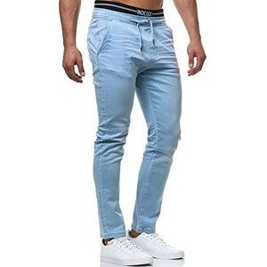 INDICODE Heren Alban Pants | Jeansbroek met hoog katoengehalte Sail Bleach S