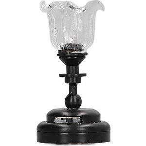 Miniatuur Poppenhuis Plafondlamp 1/12 Schaal Helder Glazen Kap Miniatuur Plafondlamp met Metalen Voet, 1:12 Schaal Poppenhuis Miniatuur Lamp Decoratie voor Poppenhuismeubilair