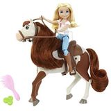 ​Spirit Abigail Pop (ca. 18 cm) met 7 beweegbare gewrichten, modieus topje, 1 borstel, appeltraktatie en paard Boomerang (ca. 20 cm) met zachte manen en staart, voor kinderen vanaf 3 jaar, HFB91