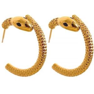 Oorbellen Rvs Snake Gouden Hoepel Oorbellen for Vrouwen Animal Charm Sieraden Occident Temperament Mode (Color : Yh1641a)