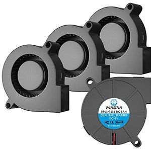 WINSINN 50 mm ventilator 5V 5015 dubbel kogellager 50 x 15 mm turbine borstelloos - hoge snelheid (Pack van 4 stuks)