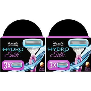 Wilkinson Sword Hydro Silk 2-pack messen, 3 vochtinbrengende strips, Unisex-volwassenen, alle huidtypes