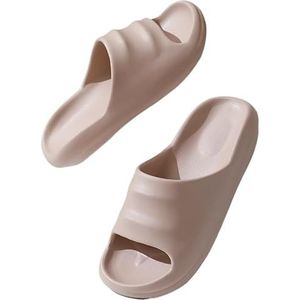 Non-slip Bathroom Slippers,Soft Slippers,Indoor And Outdoor Platform Pool Slippers Shower Slippers (Color : Light brown, Size : 40 41)