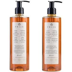 Prija Vloeibare zeep + Hair & Body met Ginseng met pompdispenser 2 x 380 ml Soap Wellness Spa Spa
