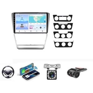 Android 13 Auto Stereo MP5 Player 9'' Screen Autoradio Voor Skoda Octavia 2 A5 2007-2013 Car-play Android Auto GPS-navigatie Bluetooth RDS FM AM DAB+ Radio Stuurbediening Voice Control(NF-7 8Core 8+