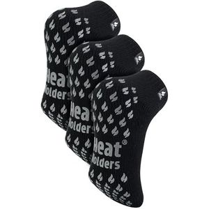 HEAT HOLDERS - 3 paar multipack heren laag uitgesneden enkel thermische slippers sokken voor de winter, Zwart, 6-11