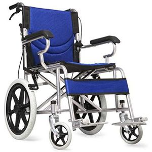 Rolstoelen Opvouwbaar Lichtgewicht Opvouwbaar Zelfrijdend, Stalen Frame, Draagbare Transit Reizen, Met Rem, Voetsteun, Armsteun, Voor Binnen Buiten