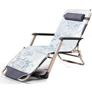 Outdoor terrasstoelen Heavy Duty Zero Gravity Liggen, Tuin Lounge Stoel Gewichtloze stoel Metalen ligstoel, Opvouwbaar zonnebed Anti-roest nodig (kleur: grijs+ijs zijde katoenen pad)