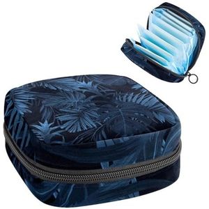 Opbergtas voor maandverband, menstruatiecup zakje tampon tas, menstruatiepads, houder organizer voor vrouwen en meisjes, tropisch plantpatroon