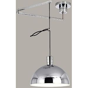 SIYANE Verstelbare zwenkarm kroonluchter Chroom Mid Century Moderne hanglamp voor eetkamer Metalen koepel Lange arm Industriële plafondhanglamp voor keukeneiland Woonkamer Bar Cafe