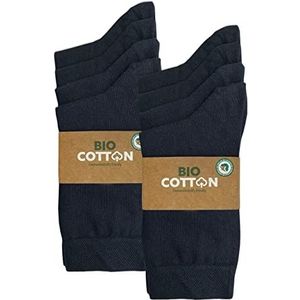 mehrstrumpf 8/12 paar kindersokken van 100% biologisch geteeld katoen jongens en meisjes zonder naad (model: Biolivia), 8 paar (marineblauw), 27-30