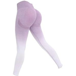 High Waist Yoga Leggings for Women Tummy Control Workout Compression Pants Moisture-Wicking Stretchy Gym Running Activewear Seamless Squat-Proof High-Rise Leggings(PurpleWhite_M 3PCS)