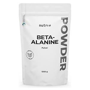 Nutri + Beta Alanine 1 kg poeder - veganistische pure hoge dosering en zonder toevoegingen - 1000 g Pre Workout Booster ß Alanine poeder - ideaal als trainingsbooster