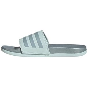 adidas Women's Adilette Comfort Slide Sandal, Halo Mint/Magic Grey Metallic/Halo Mint, 11