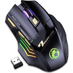 XINDADA iMice Fire Button Bluetooth Oplaadbare Draadloze Muis Computer RGB 3200 Ergonomische Gaming Mause Optische USB Voor Laptop PC (draadloos)
