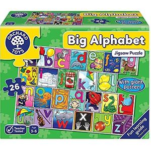 Orchard Toys Big Alphabet Jigsaw Puzzle, For Ages 3-6, Includes Giant Poster, Helps Teach the Alphabet, Develops Language & Literacy Skills, Educational