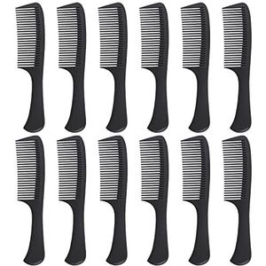 Brede tandenkam, grote ontwarrende kam stylingkam haarborstel voor styling en professionele haarverzorging, geschikt voor krullend lang nat haar, vermindert haaruitval en roos en hoofdpijn (12 stuks)