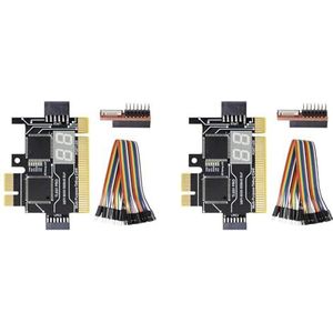 Goufride 2X Analyzer LPC Debug Card PCI PCI-E Post Test Kit Moederbord Diagnostische Kaart J04
