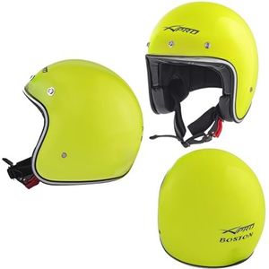 A-Pro Motorhelm Jet, ECE 22-05 goedgekeurd, fluorescerend, Custom Roller Naked, maat S