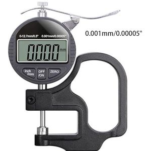 Micrometer, Elektronische diktemeter 0,01/0,001 mm 12,7 mm LCD-scherm Digitale micrometer Diktemetermeter Micrometro Meetinstrument, Kaliberhulpmiddel meten(0.001mm)