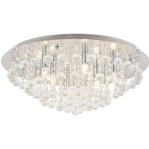 Lindby - plafondlamp - 8 lichts - staal, kristal - H: 25 cm - G9 - chroom