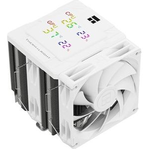 Thermalright Peerless Assassin 120 Digital White CPU Air Cooler, Digital Screen Top Cover, 6 heatpipes Computer CPU-koeler, voor AM4/AM5, Intel LGA1700/1851/1150/1151/1200, PC Cooler-White